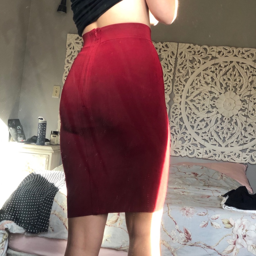 Dalia Collection bandage midi skirt